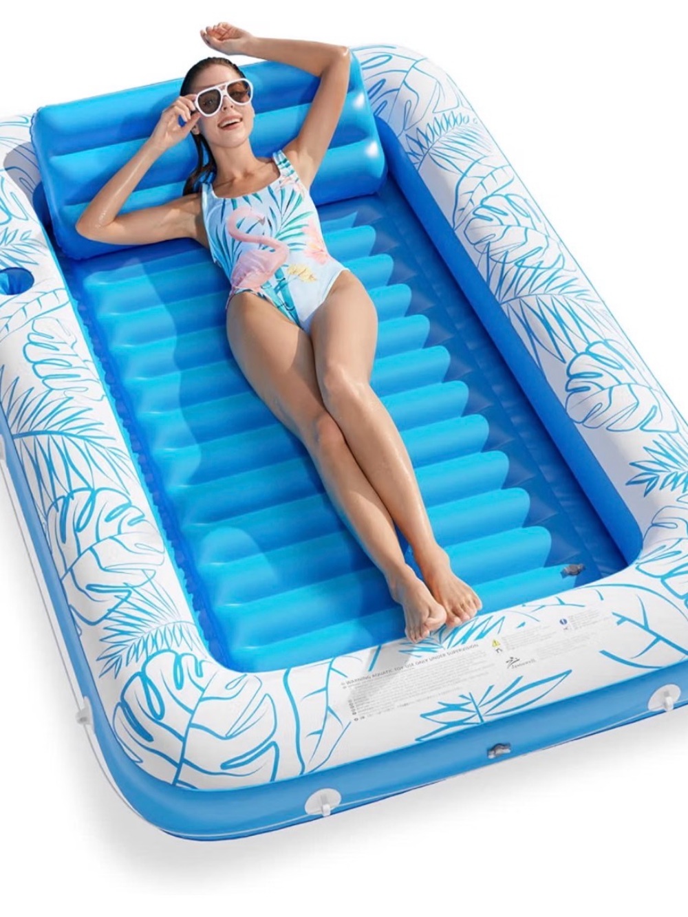New in box. Inflatable Rectangular Backyard Pool - Blue & White - Picture 3 of 5